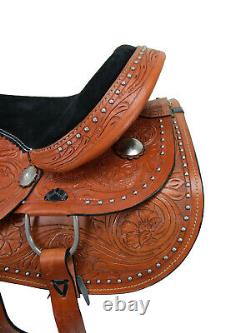 Deep Seat Western Barrel Saddle 18 17 16 15 Pleasure Tooled Leather Used Tack