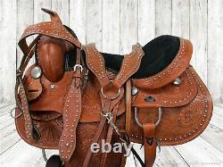 Deep Seat Western Barrel Saddle 18 17 16 15 Pleasure Tooled Leather Used Tack