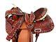 Deep Seat Western Saddle Pleasure Horse Used Tooled Leather Barrel Tack 15 16