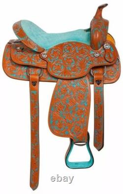 Designer Saddle Western Premium Leather Barrel Racing Trail Horse With Set