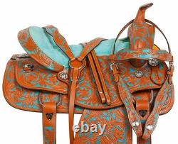 Designer Saddle Western Premium Leather Barrel Racing Trail Horse With Set
