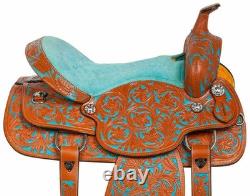 Designer Saddle Western Premium Leather Barrel Racing Trail Horse With Set