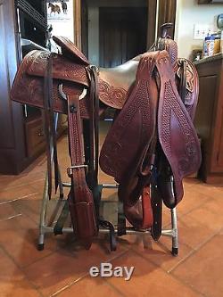 Don Rich Reined Cow Horse/Ranch Horse Saddle, 16 Seat, 2 Pairs Of Fenders