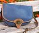 Dooney Bourke Air Force Blue Large Cavalry Trooper Saddle Shoulder Bag Vintage