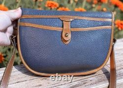 Dooney Bourke Air Force Blue Large Cavalry Trooper Saddle Shoulder Bag Vintage