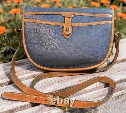 Dooney Bourke Air Force Blue Large Cavalry Trooper Saddle Shoulder Bag Vintage
