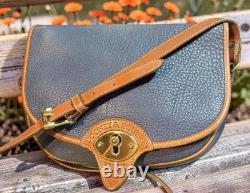 Dooney Bourke Air Force Blue Large Cavalry Trooper Saddle Shoulder Bag Vintage