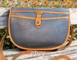 Dooney Bourke Air Force Blue Large Cavalry Trooper Saddle Shoulder Bag Vintage