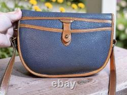Dooney Bourke Air Force Blue Large Cavalry Trooper Saddle Shoulder Bag Vintage