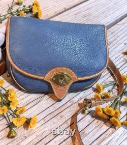 Dooney Bourke Air Force Blue Large Cavalry Trooper Saddle Shoulder Bag Vintage