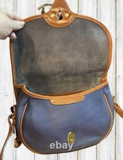 Dooney Bourke Air Force Blue Large Cavalry Trooper Saddle Shoulder Bag Vintage
