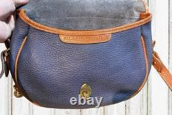 Dooney Bourke Air Force Blue Large Cavalry Trooper Saddle Shoulder Bag Vintage