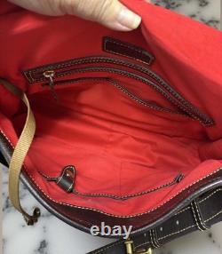 Dooney Bourke Blue Suede Florentine Vacchetta Leather Saddle Messenger Bag Purse