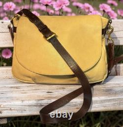 Dooney Bourke Bone Butter Cream Florentine Toledo Leather Saddle Messenger Bag
