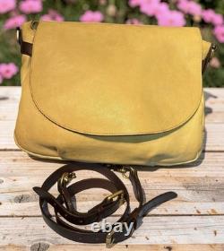 Dooney Bourke Bone Butter Cream Florentine Toledo Leather Saddle Messenger Bag