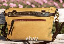 Dooney Bourke Bone Butter Cream Florentine Toledo Leather Saddle Messenger Bag
