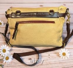 Dooney Bourke Bone Butter Cream Florentine Toledo Leather Saddle Messenger Bag