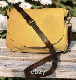 Dooney Bourke Bone Butter Cream Florentine Toledo Leather Saddle Messenger Bag