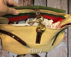 Dooney Bourke Bone Butter Cream Florentine Toledo Leather Saddle Messenger Bag