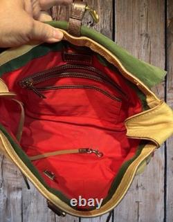 Dooney Bourke Bone Butter Cream Florentine Toledo Leather Saddle Messenger Bag