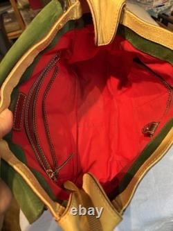 Dooney Bourke Bone Butter Cream Florentine Toledo Leather Saddle Messenger Bag
