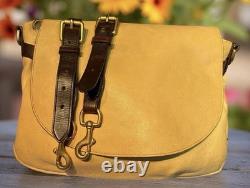 Dooney Bourke Bone Butter Cream Florentine Toledo Leather Saddle Messenger Bag