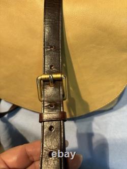 Dooney Bourke Bone Butter Cream Florentine Toledo Leather Saddle Messenger Bag