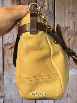 Dooney Bourke Bone Butter Cream Florentine Toledo Leather Saddle Messenger Bag