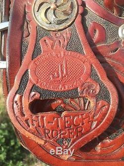 Double J Saddle Hi-Tech roper saddle. LR