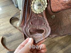 Double J Western Champion Bull Rider Saddle Texas High School Rodeo Assoc 1998