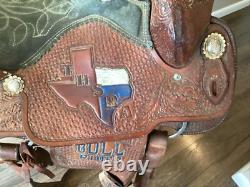 Double J Western Champion Bull Rider Saddle Texas High School Rodeo Assoc 1998
