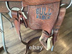 Double J Western Champion Bull Rider Saddle Texas High School Rodeo Assoc 1998