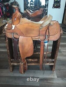 Double JJ Roping Saddle 16 Western Saddle Trail Ranch Rodeo