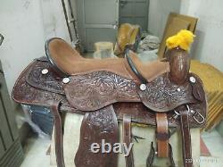 Double Seat Western Horse Saddle 10 Inch Front 15 Inch Back All Sizes