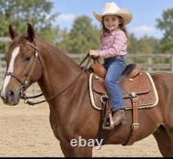 Double T Alpine Crest Roper Saddle 13 Western Horse Full QH Bars Tooled Leather