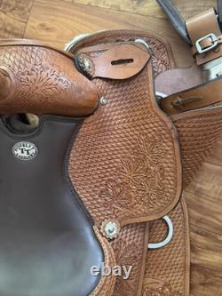 Double T Alpine Crest Roper Saddle 13 Western Horse Full QH Bars Tooled Leather