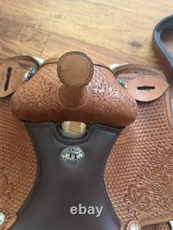 Double T Alpine Crest Roper Saddle 13 Western Horse Full QH Bars Tooled Leather
