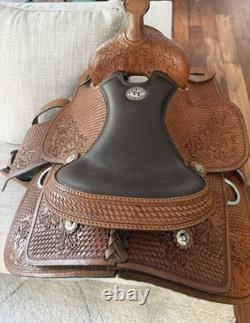 Double T Alpine Crest Roper Saddle 13 Western Horse Full QH Bars Tooled Leather