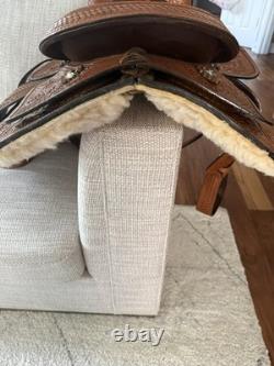 Double T Alpine Crest Roper Saddle 13 Western Horse Full QH Bars Tooled Leather