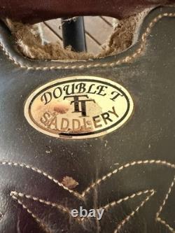 Double T Saddlery Brown Leather Traditional Western Pleasure/Trail Saddle Double T Saddlery Brown Leather Traditional Western Pleasure/Trail Saddle