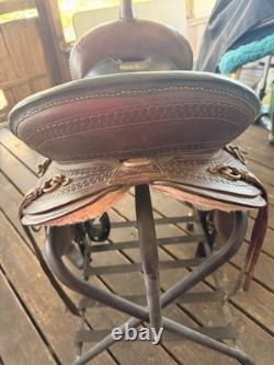 Double T Saddlery Brown Leather Traditional Western Pleasure/Trail Saddle
