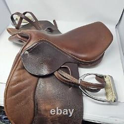 Dover Circuit 15.5 Youth Saddle Brown Leather Western Rodeo