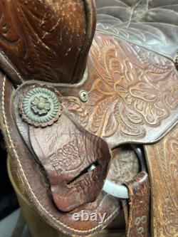 Easy Rider 816 Tool Leather Western Ranch Saddle-Approximately 16