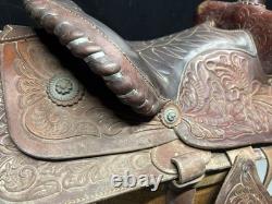 Easy Rider 816 Tool Leather Western Ranch Saddle-Approximately 16