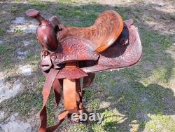 Easy Rider Western Saddle 13 Trail Pleasure Floral Tooling Vintage US Made Pony