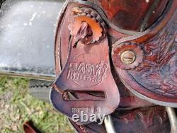 Easy Rider Western Saddle 13 Trail Pleasure Floral Tooling Vintage US Made Pony