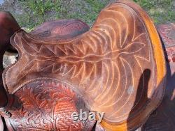 Easy Rider Western Saddle 13 Trail Pleasure Floral Tooling Vintage US Made Pony