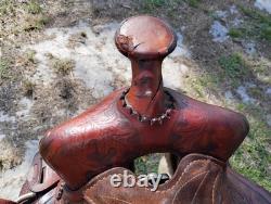 Easy Rider Western Saddle 13 Trail Pleasure Floral Tooling Vintage US Made Pony