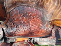 Easy Rider Western Saddle 13 Trail Pleasure Floral Tooling Vintage US Made Pony