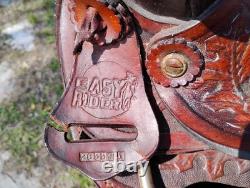 Easy Rider Western Saddle 13 Trail Pleasure Floral Tooling Vintage US Made Pony